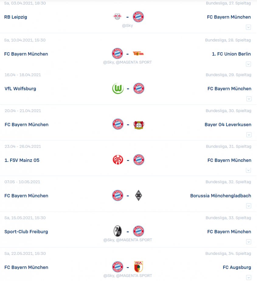 TERMINARZ Bayernu na OSTATNIE 8 kolejek w Bundeslidze!